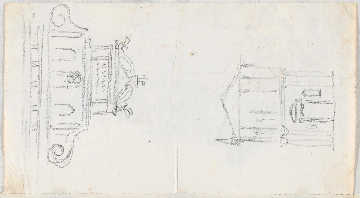 Two Church Facades by Jacques-Louis David, drawing, 1775-1780