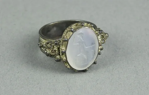 Finger Ring with Intaglio Depicting Zeus by Roman, metalwork