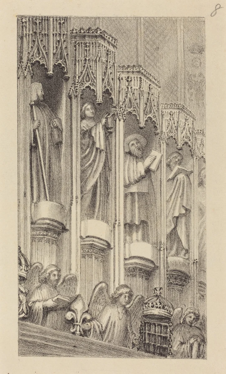 Statues in the Architecture of Henry the Seventh's Chapel, Westminster Abbey by Maria Denman; John Flaxman, print, 1829