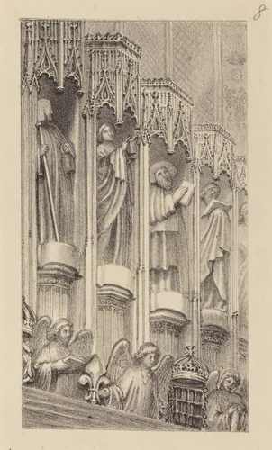 Statues in the Architecture of Henry the Seventh's Chapel, Westminster Abbey by Maria Denman; John Flaxman, print, 1829