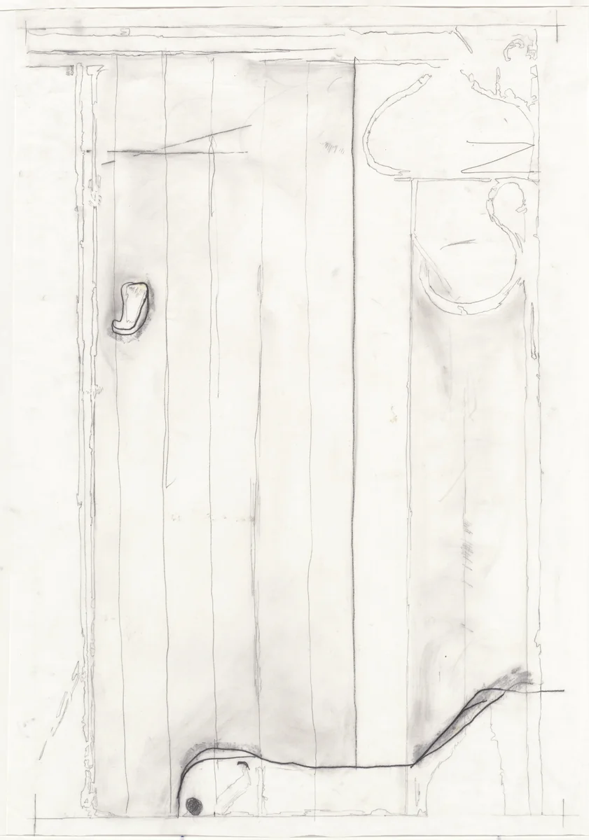 Transfer drawing for "Touched Red" by Richard Diebenkorn, drawing, 1991