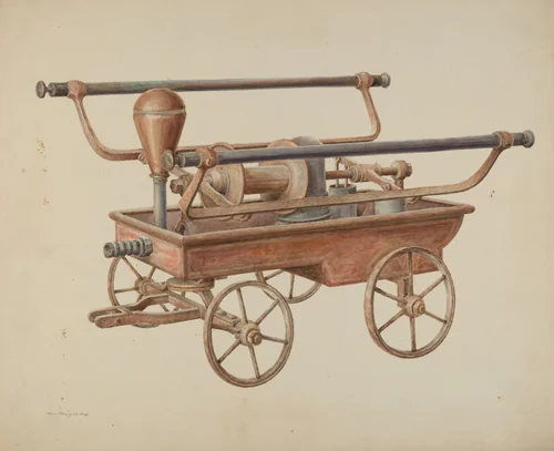 Hand Operated Fire Pump by Hans Mangelsdorf, index of american design, 1938