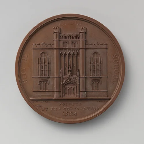 To Commemorate the Founding of the Free "City of London School" in 1834 by Benjamin Wyon, metalwork, 1834