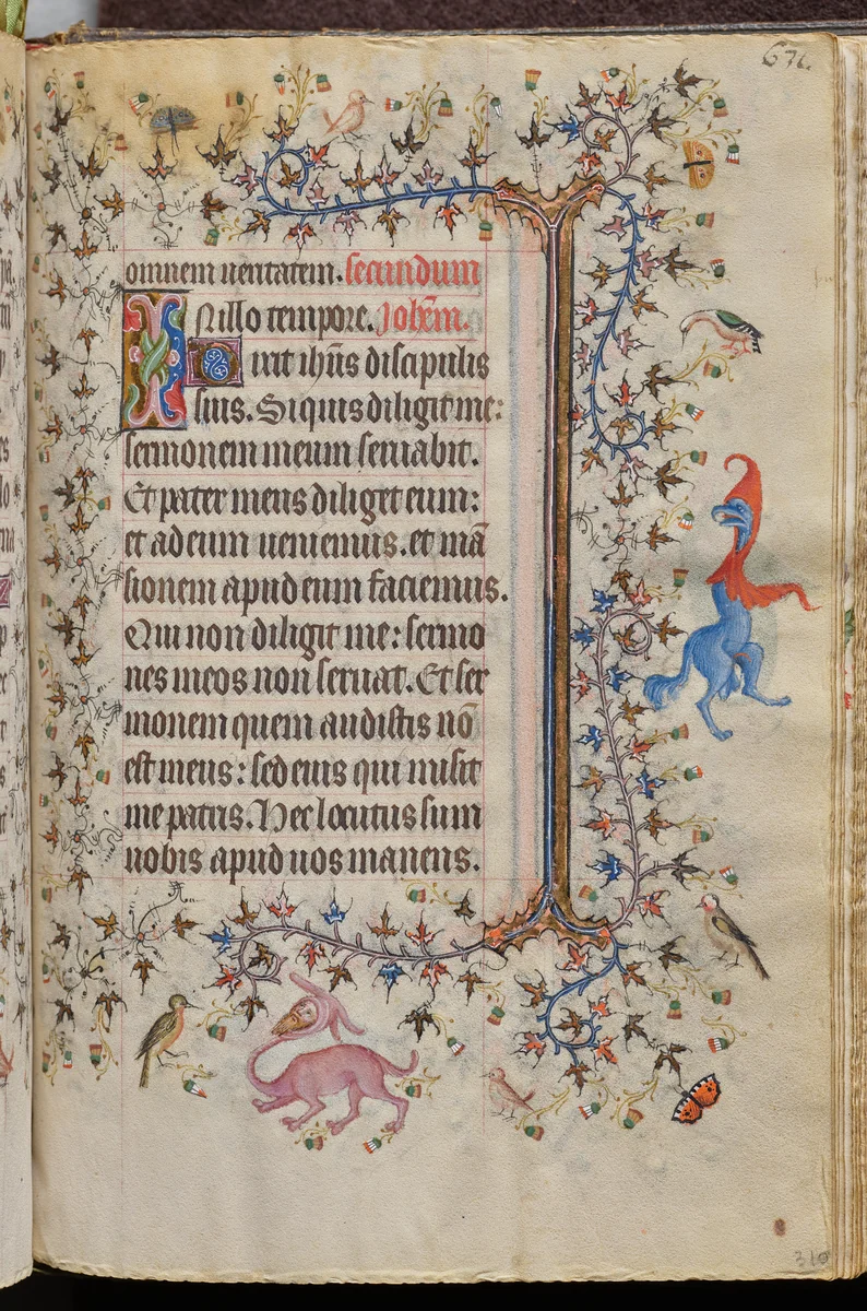 Hours of Charles the Noble, King of Navarre (1361-1425), fol. 310rv, Text by Master of the Brussels Initials and Associates, book, 1400-1410