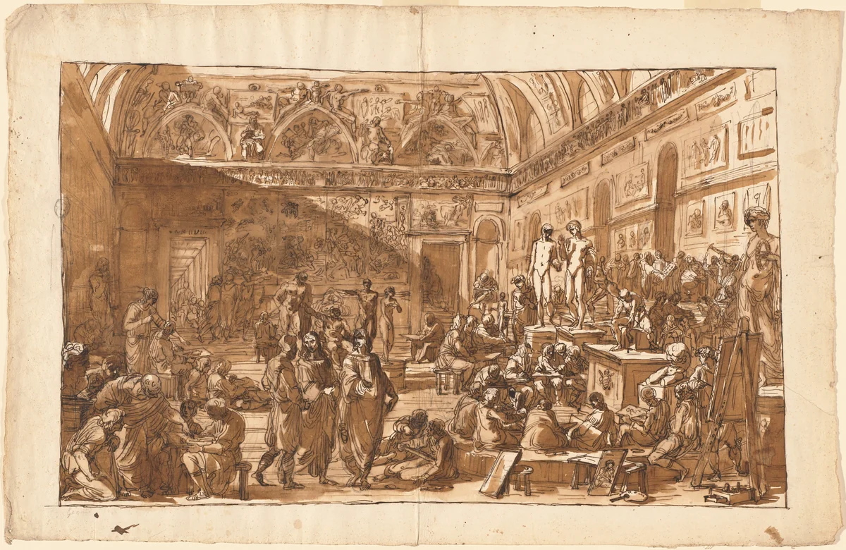 The School of Rome by Felice Giani, drawing, 1758-1823