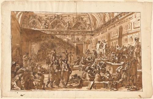 The School of Rome by Felice Giani, drawing, 1758-1823