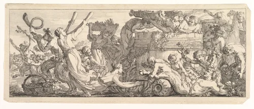 The Arrival of the Wine Vat by Joseph-Marie Vien, print, 1750-1760