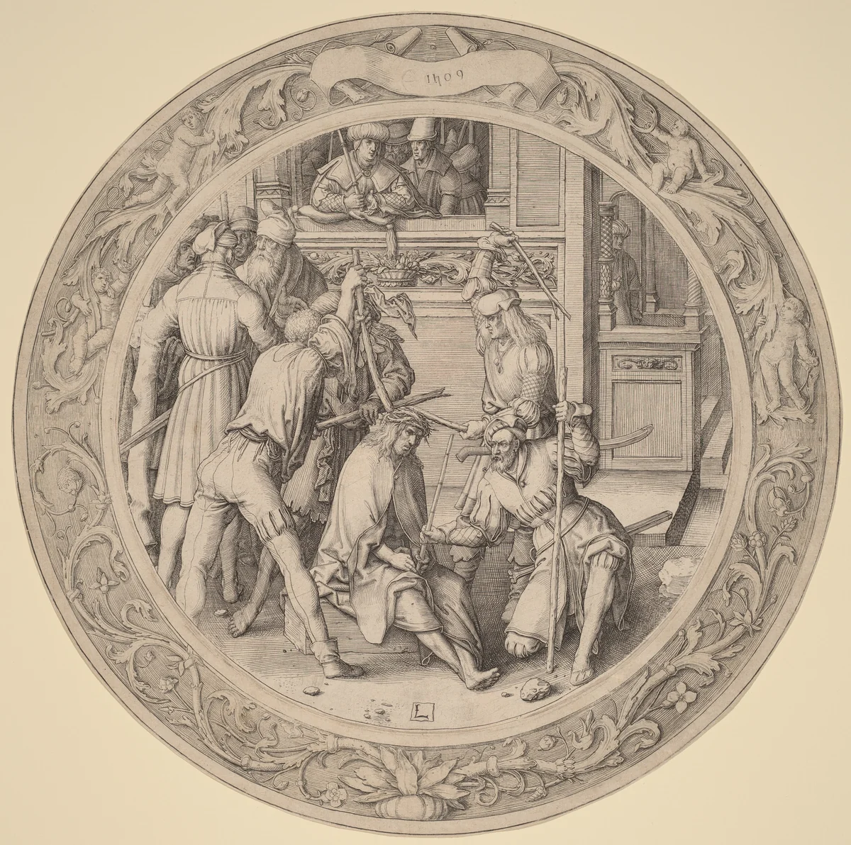 Christ Crowned with Thorns by Lucas van Leyden, print, 1509