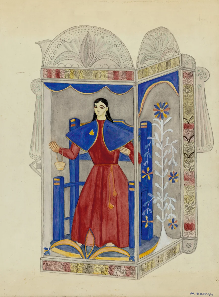 Tin Nicho with Santo Nino by Margery Parish, index of american design, 1937