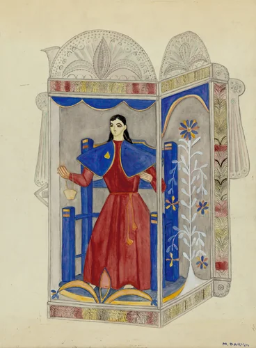 Tin Nicho with Santo Nino by Margery Parish, index of american design, 1937