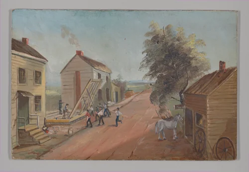 House Raising by William P. Chappel, artwork, 1870