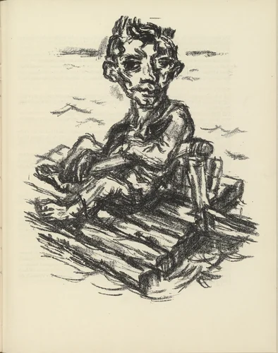 The Contented One (Der Zufriedene) (plate, page 181) from the periodical Münchner Blätter für Dichtung und Graphik, vol. 1, no. 11/12 (December 1919) by René Beeh, periodical, 1919