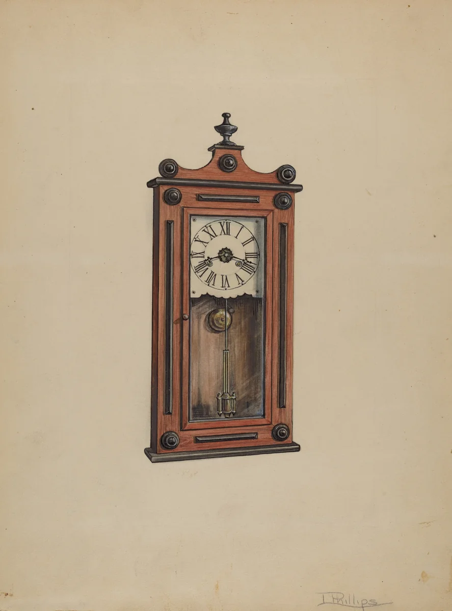 Clock by Lawrence Phillips, index of american design, 1936