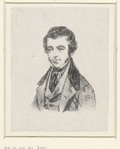 Portret van Lambertus Johannes Hansen by anonymous, print, 1840-1842