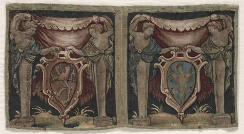 Fragment of Two-Sectioned Tapestry Border by Unknown, textile, 1500-1599