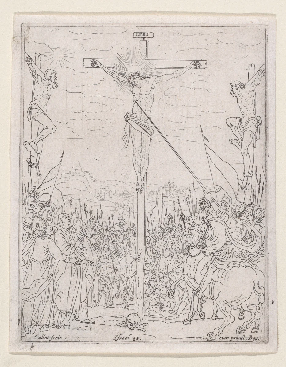 Jésus en Croix (Jesus on the Cross) by Jacques Callot, print, 1621-1635
