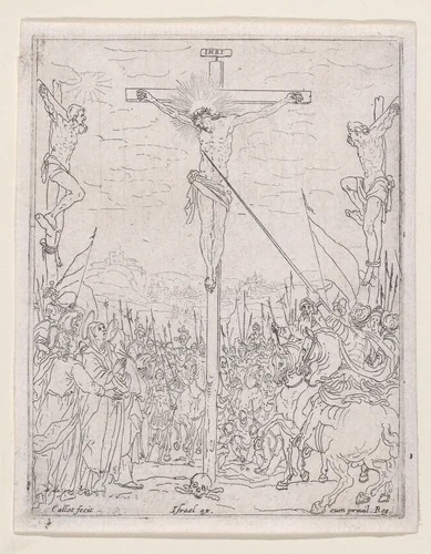 Jésus en Croix (Jesus on the Cross) by Jacques Callot, print, 1621-1635