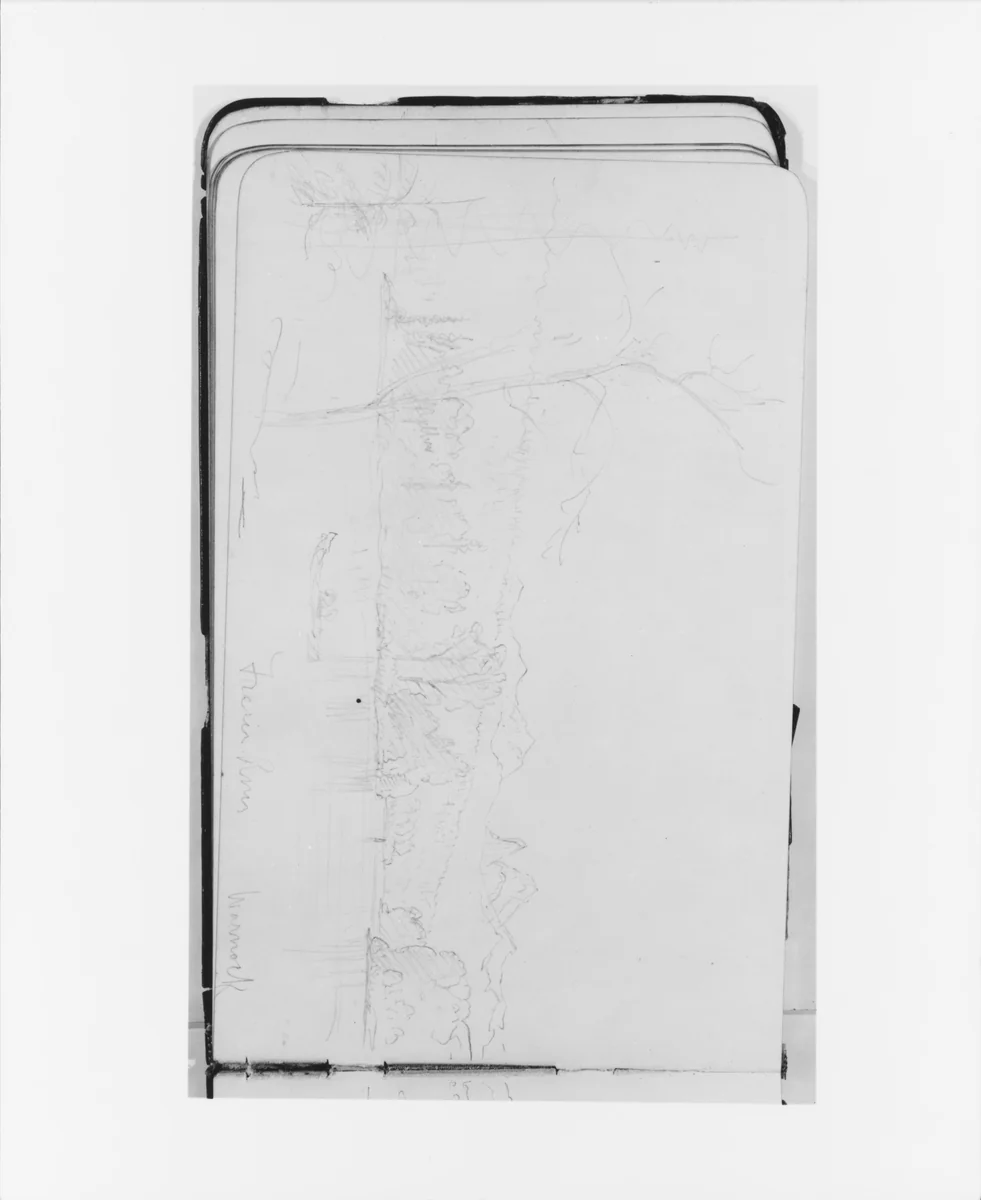 Fraser (?) River, Warnock (from Sketchbook) by Albert Bierstadt, artwork, 1890