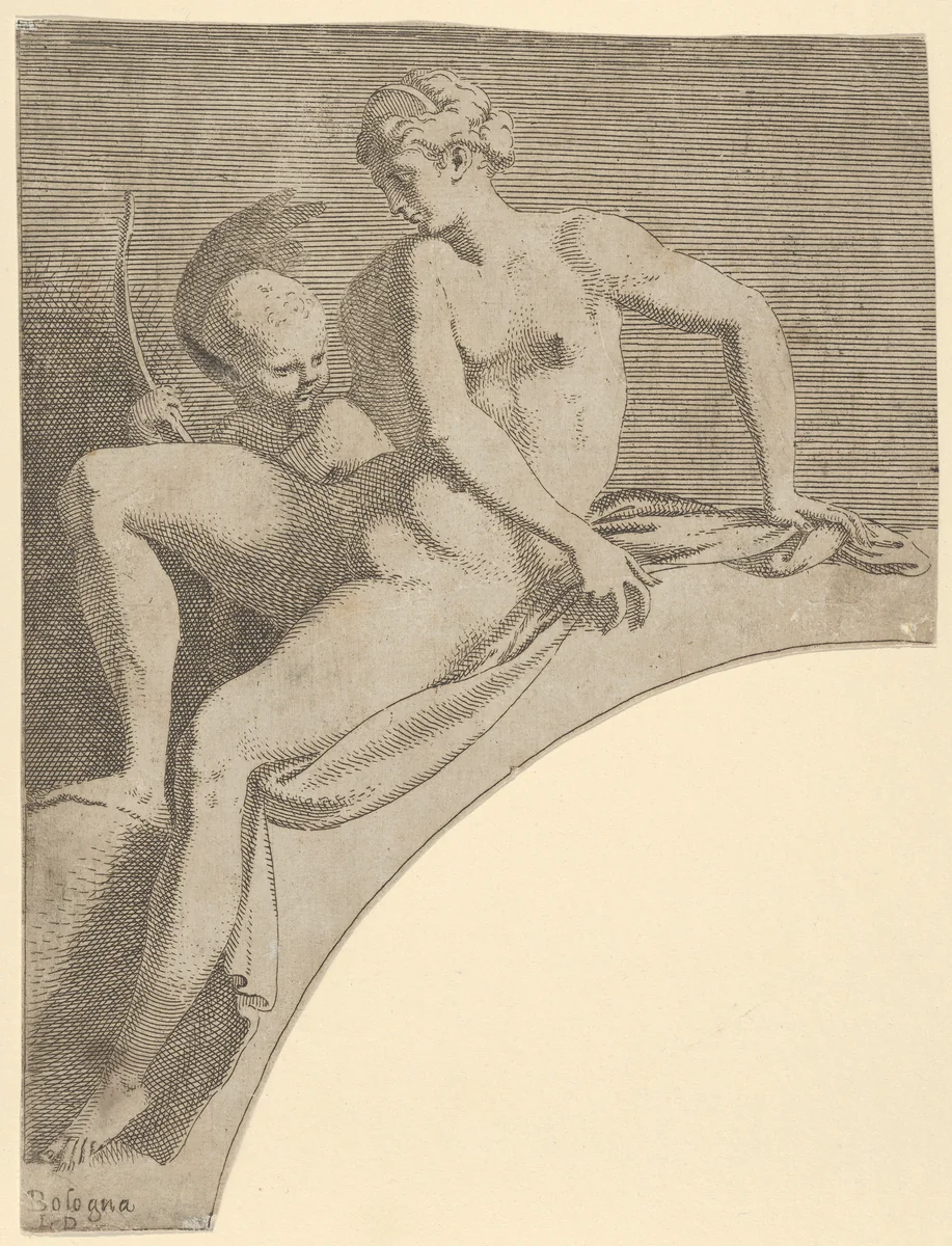 Venus, from "Twelve Muses and Goddesses" by Léon Davent, print, 1540-1556