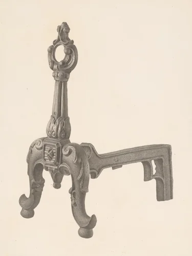 Andiron (one of pair) by Milton Grubstein, index of american design, 1941
