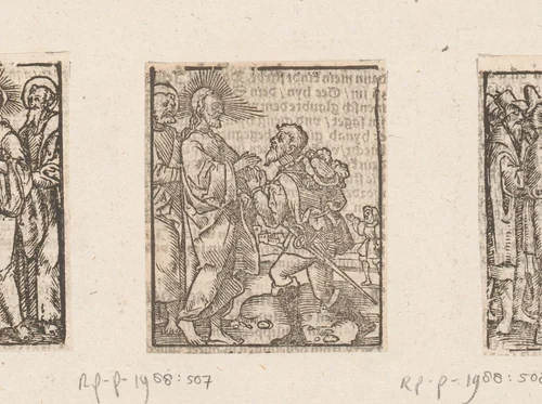Christus en de rijke jongeling by anonymous, print, 1536