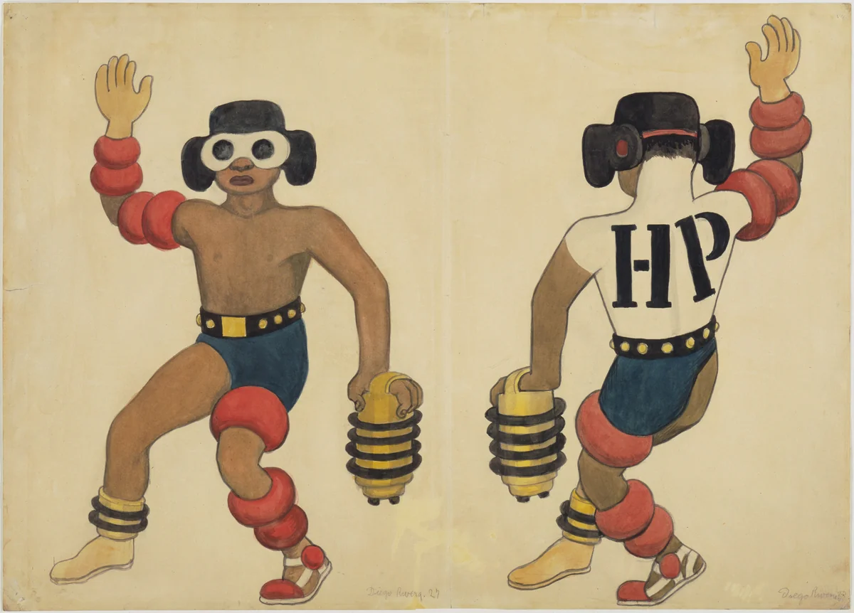 The Man. Costume design for the ballet H.P. (Horsepower) by Diego Rivera, drawing, 1927