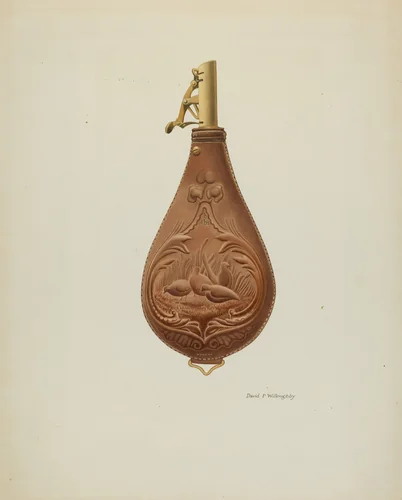 Powder Horn by David P Willoughby, index of american design, 1937
