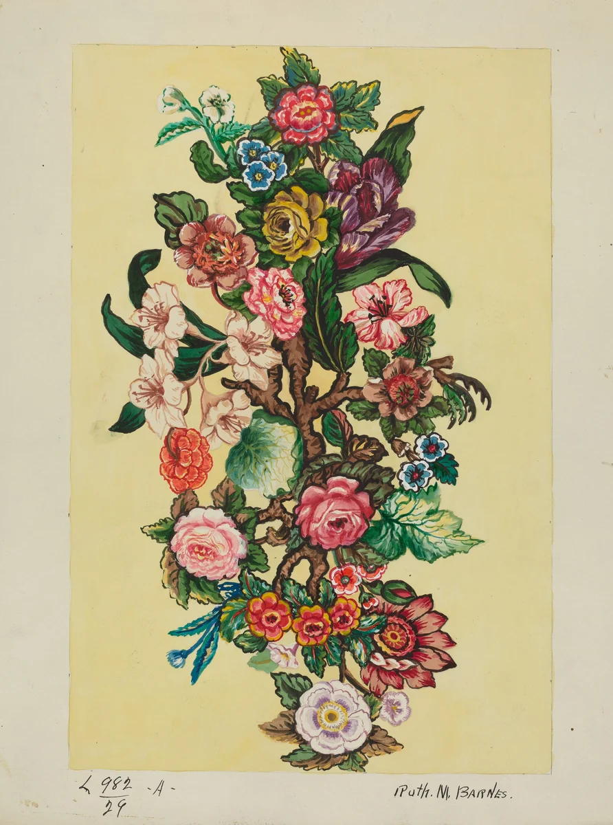 Quilt by Ruth M. Barnes, index of american design, 1936