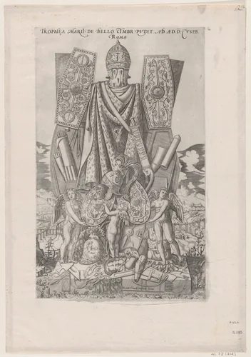 Trophies of Marius, from "Speculum Romanae Magnificentiae" by anonymous, print, 1565-1585