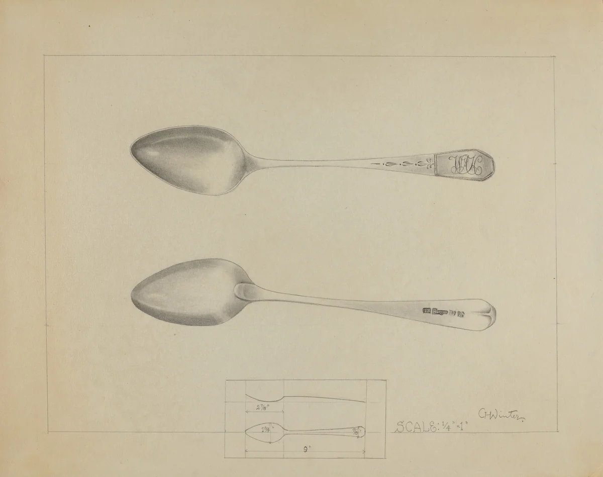 Silver Spoon by Charlotte Winter, index of american design, 1936