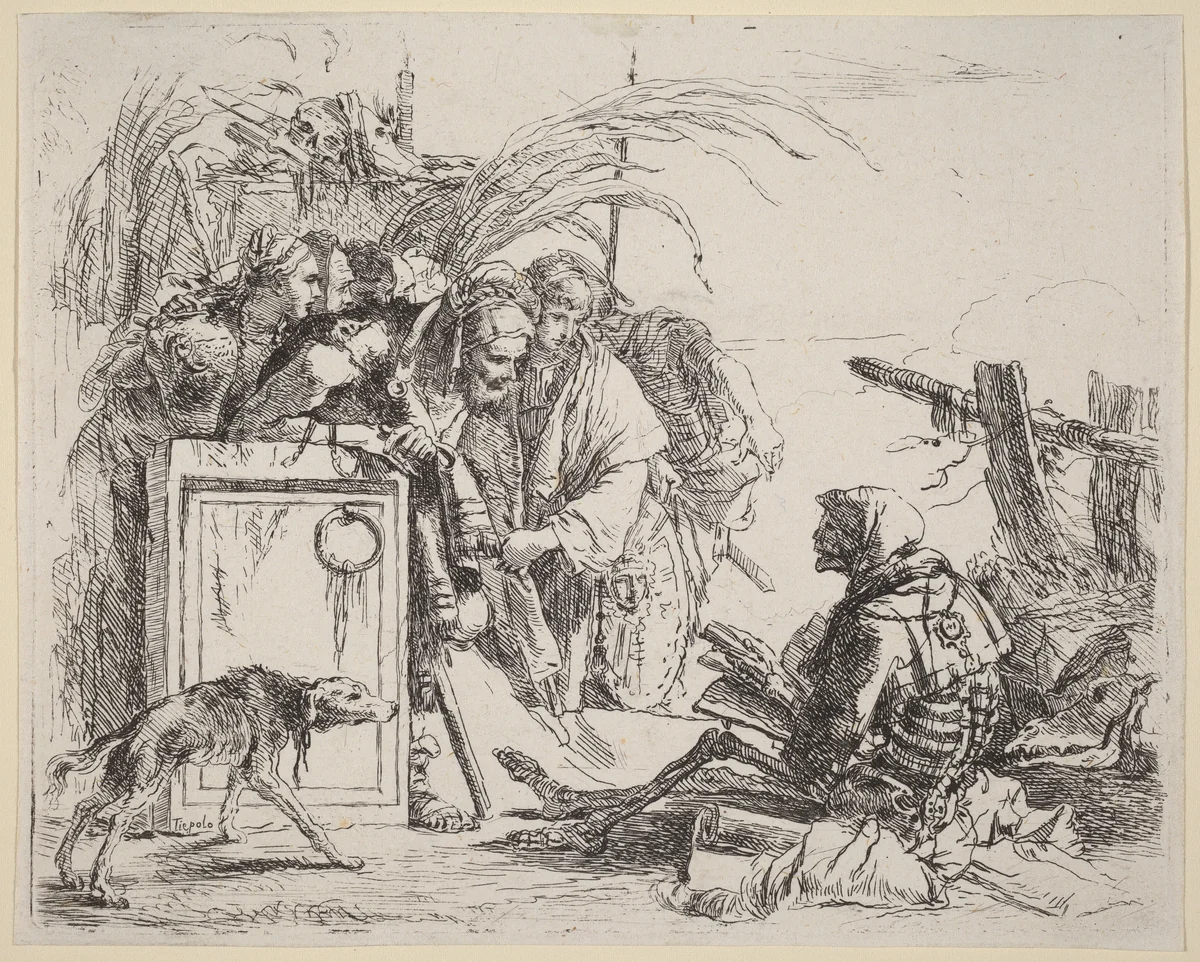 Death Giving Audience by Giovanni Battista Tiepolo, print, 1785