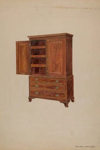 Linen Press by Dorothea A. Farrington, index of american design, 1935-1942