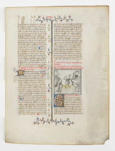 A Medieval Bakery, from the Book of Problems of Pseudo-Aristotle, translated into the French by Évrart de Conty by Master of the Second Roman de la Rose of the Duke of Berry, manuscript, 1395-1405