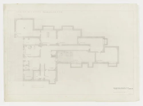 Josef Esters House, Krefeld, Germany, Basement plan by Ludwig Mies van der Rohe, mies van der rohe archive, 1927