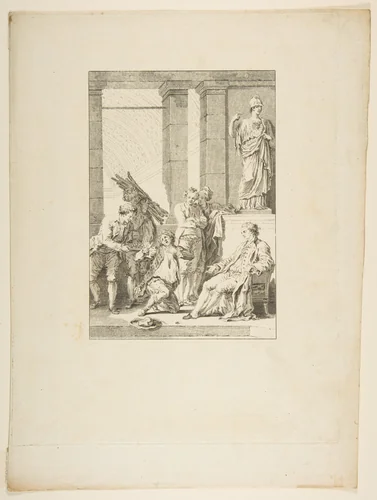 Le Paysan qui avait offense son Seigneur, from "Contes et nouvelles en vers par Jean de La Fontaine. A Paris, de l'imprimerie de P. Didot, l'an III de la République, 1795" by Jean Honoré Fragonard, print, 1790-1800