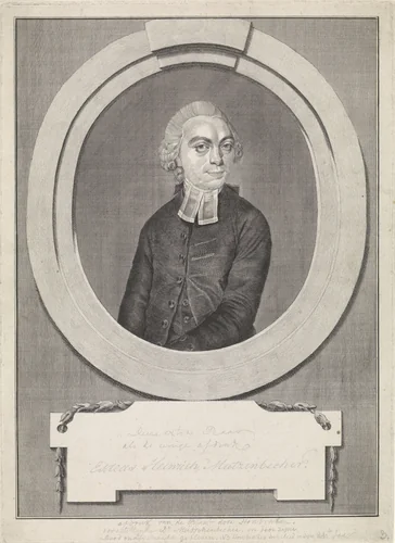 Portret van Esdras Heinrich Mützenbecher by Jacob Houbraken, print, 1780