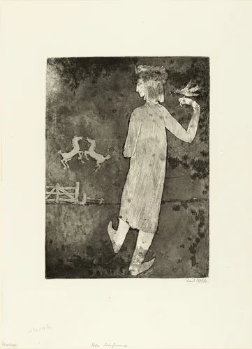 The Animal Lover (Der Tierfreund) by Emil Nolde, print, 1918