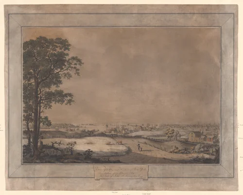 View of the City and Harbour of New York taken from Mount Pitt, the Seat of John R. Livingston, Esq. by Charles de Saint-Mémin, print, 1796