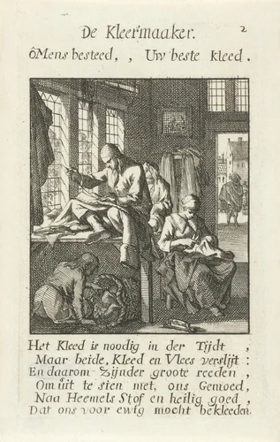 Kleermaker by Jan Luyken, print, 1694
