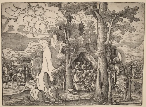 Saint John the Baptist Preaching by Frans Crabbe van Espleghem, print, 1530