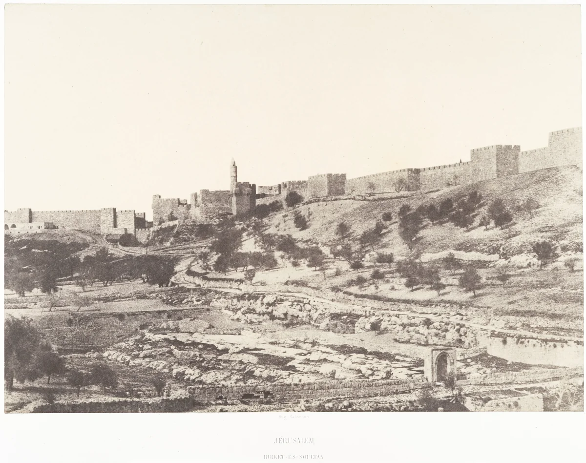 Jérusalem, Birket-es-Soutlan by Auguste Salzmann, photograph, 1854-1859