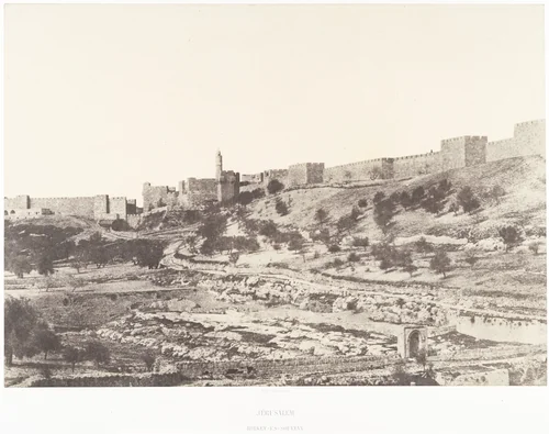 Jérusalem, Birket-es-Soutlan by Auguste Salzmann, photograph, 1854-1859