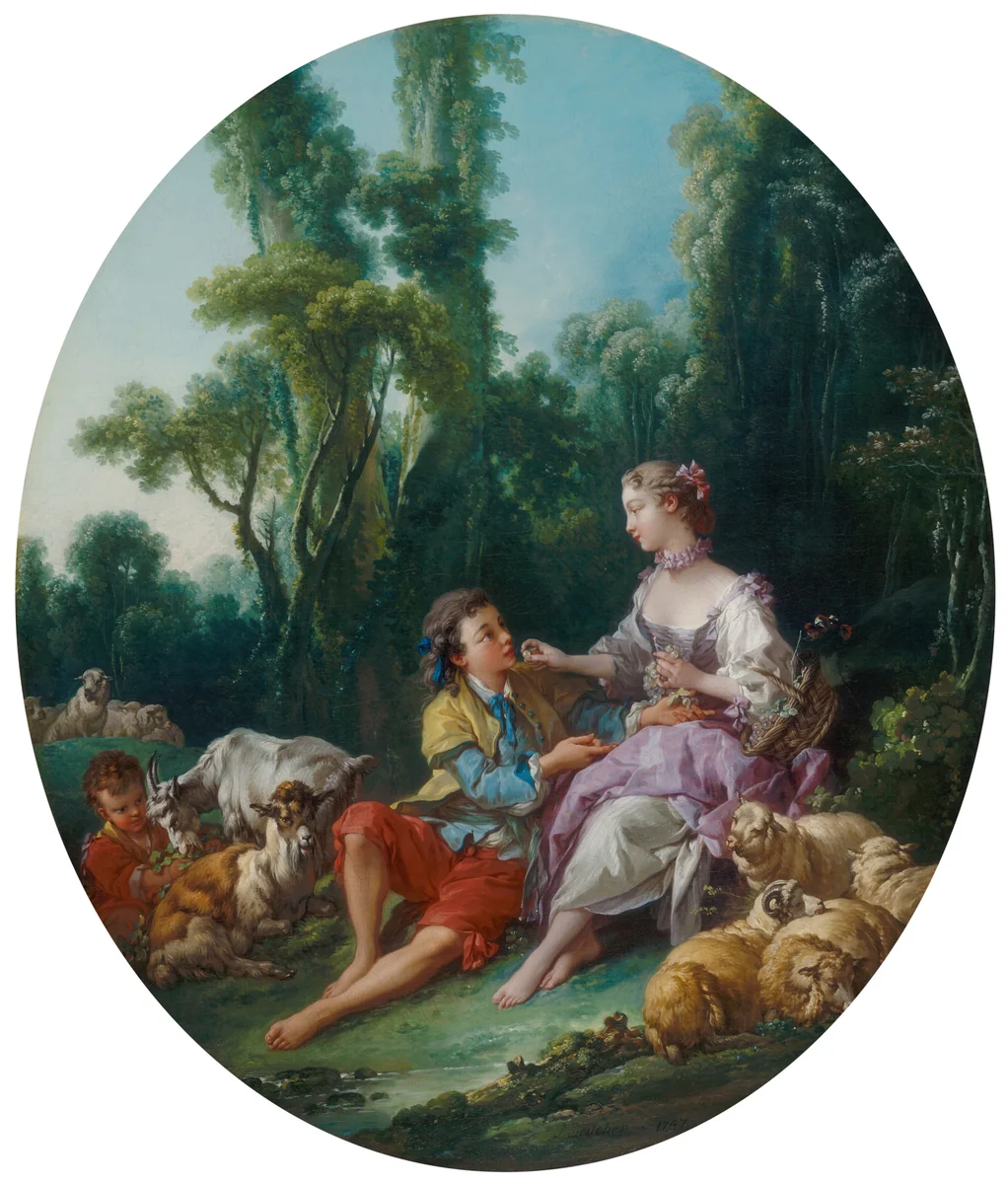 Are They Thinking about the Grape? (Pensent-ils au raisin?) by François Boucher, painting, 1747