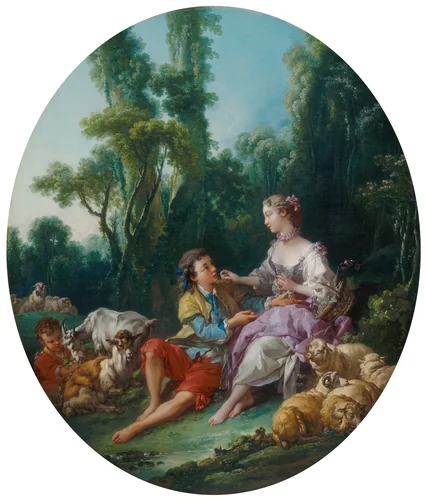 Are They Thinking about the Grape? (Pensent-ils au raisin?) by François Boucher, painting, 1747