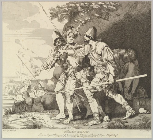 Banditti Going Out by Robert Blyth, print, 1780
