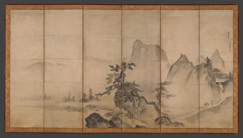 Mountain Landscape by Tenshō Shūbun, painting, 1414-1463