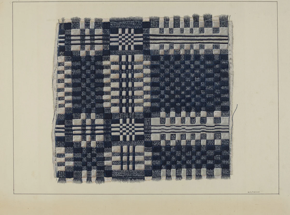 Blue and White Homespun by William O. Fletcher, index of american design, 1937