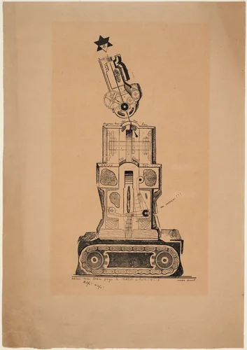 Farewell My Beautiful Land of Marie Laurencin (Adieu mon beau pays de Marie Laurencin) by Max Ernst, drawing, 1920