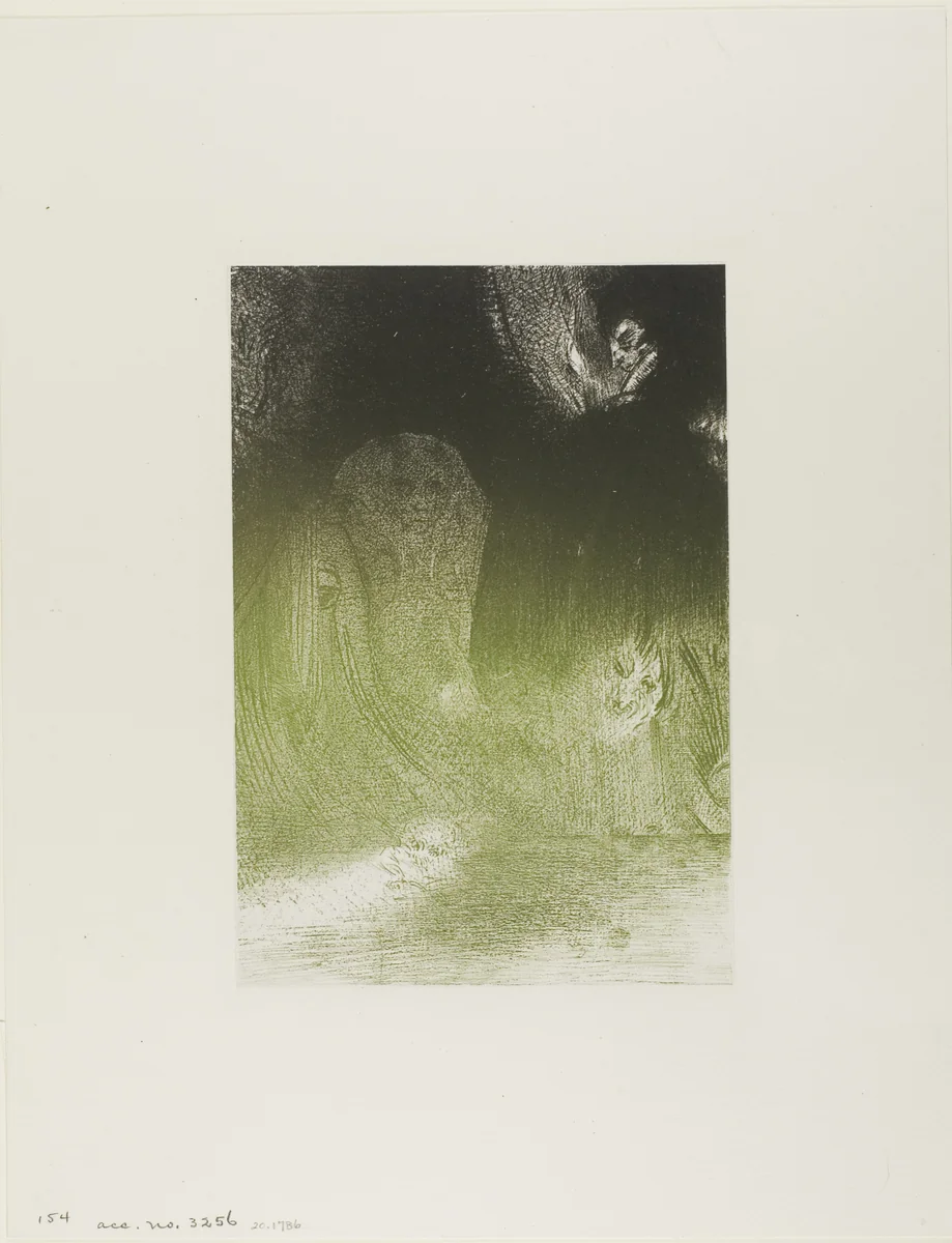 I Have Sometimes Seen in the Sky What Seemed Like Forms of Spirits, plate 21 of 24 by Odilon Redon, print, 1896