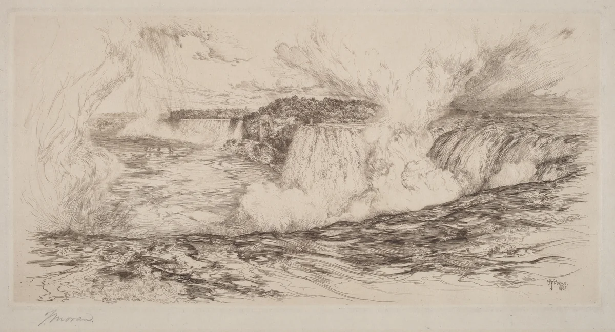 Niagara—From the Canadian Side by Thomas Moran, print, 1885